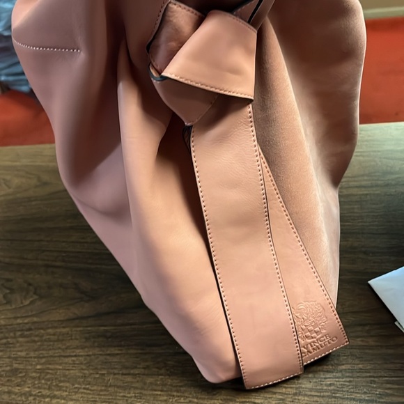 Vince Camuto Leather Tote with Knot Detail- Cyra in Vintage Rose - Picture 5 of 9